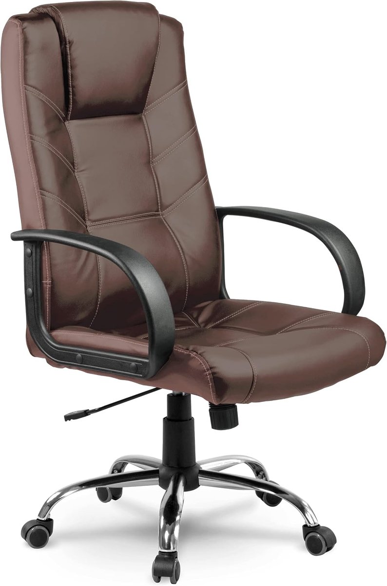EG-221 Bureaustoel, draaistoel, kunstleer, bruin