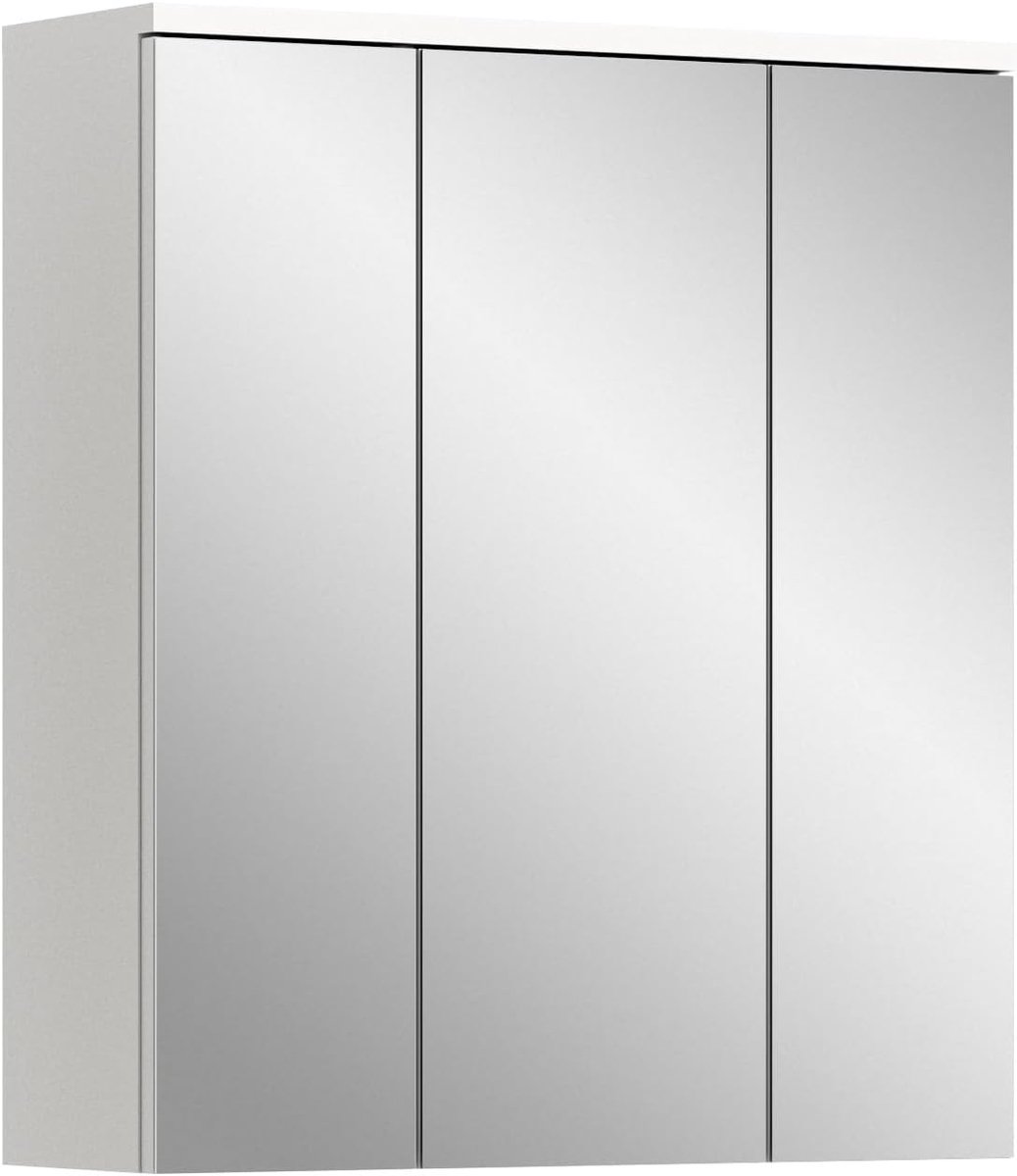 Xonox.home Bad Solero X7WA9725 spiegelkast spiegelglas wandspiegelkast in wit replica en wit hoogglans dieptrekken, ca. B/H/D: 63x73x21 cm