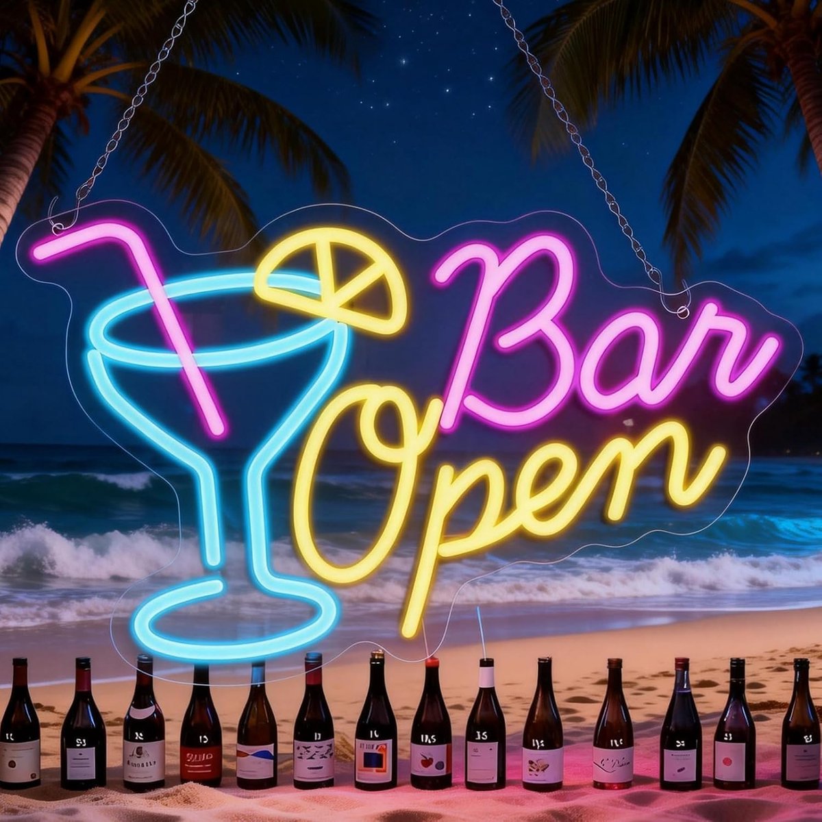 Open Neon Bord, 42 x 27 cm, personaliseerbaar, open neonbord, kleurrijke open neonborden, open welkomstneonborden, welkome led open neonborden, voor bar, salon, winkel, café, club