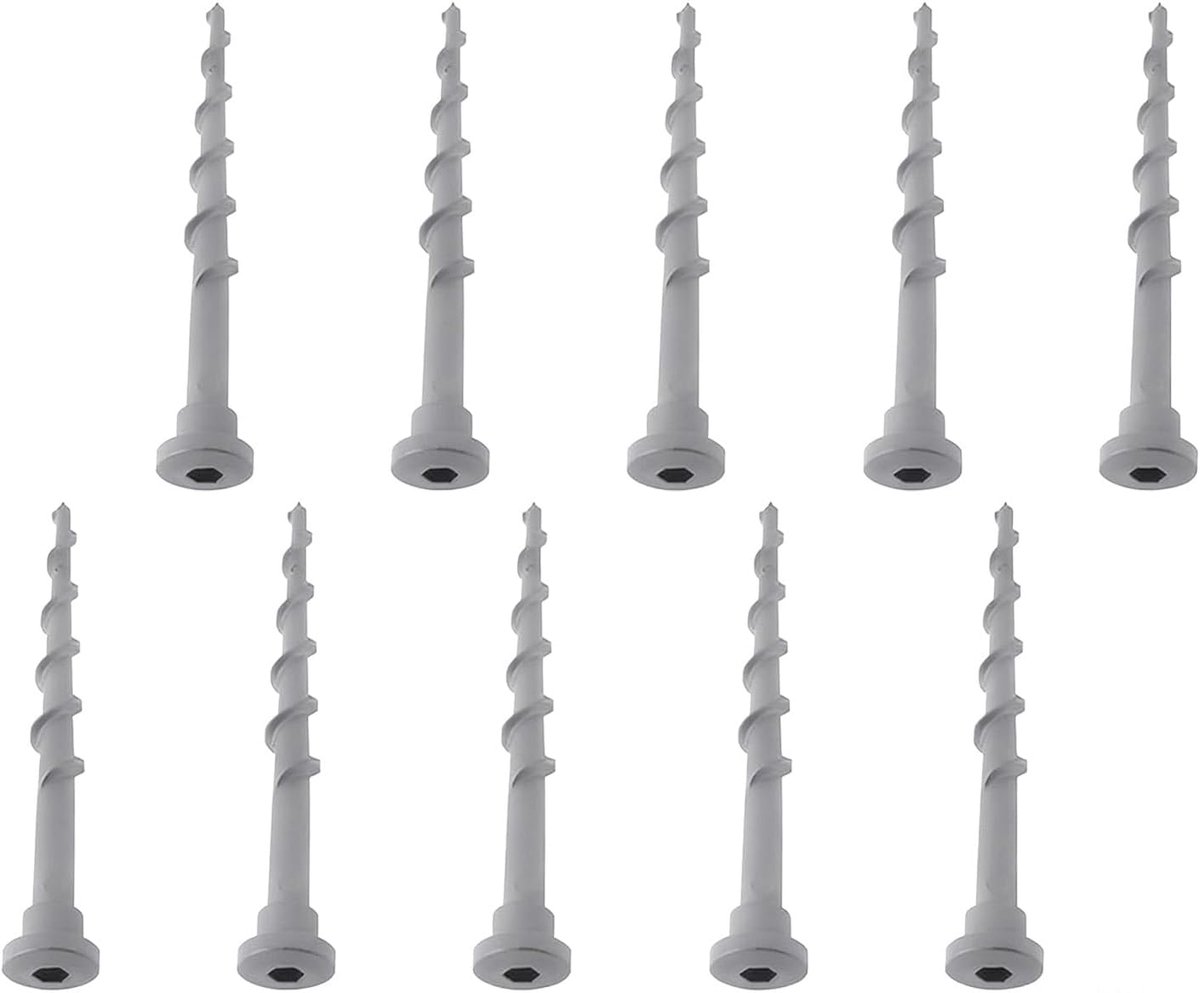 10-delige ankerschroevenset voor terrein en basis, schroef voor laadstation voor grasmaaiers, grondanker, compatibel met automatische grasmaaiers, 13,7 cm