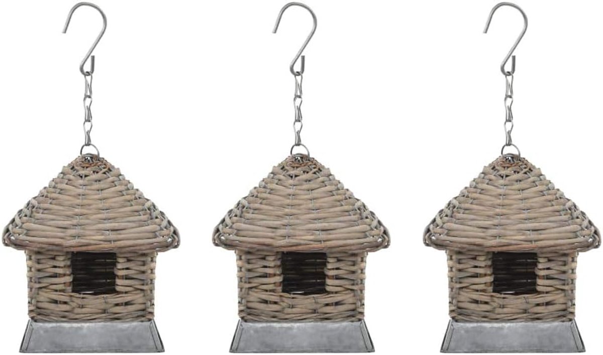 Vogelhuisjes van rieten handgemaakte vogelk?fig nestkast nesthuis voor een paar kleine V?Gel, bruin