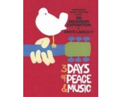 Buyartforless Woodstock 1969 - Drie dagen van vrede en muziek 20 x 16 kunst afdruk poster witte duif van vrede op gitaar vrede liefde muziek