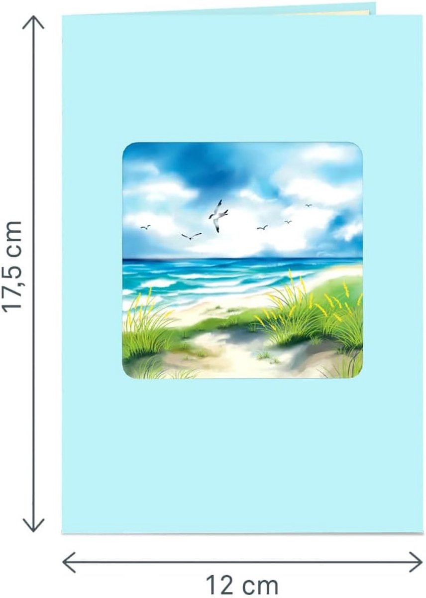 Papercrush Pop-upkaart strandkorf, 3D verjaardagskaart met thema reizen
