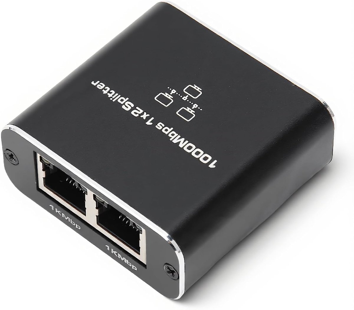 1 Naar 2 Ethernet Splitter, RJ45 Ethernet Splitter Adapter, Gigabit LAN Netwerk Internet Splitter, Compatibel met Cat5 Cat5e Cat6 Cat7 Kabel, voor Twee Apparaten Om Internet Te