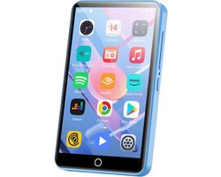 MP3-speler met Bluetooth en WiFi, Oilsky 80GB 4 Inch Android 9.0 Mp3, 1080P Touchscreen MP4-speler, Draagbare muziekspeler met Spotify, Hoorbaar, Deezer (Blauw)