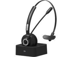Bluetooth Headset - Draadloze Headset met Noise Cancelling Microfoon - Oplaadstation - Comfortabele Over-Ear Hoofdtelefoon - Headset voor Bellen - Geschikt voor Kantoor, Callcenter, Thuiswerken, Skype en Vrachtwagen