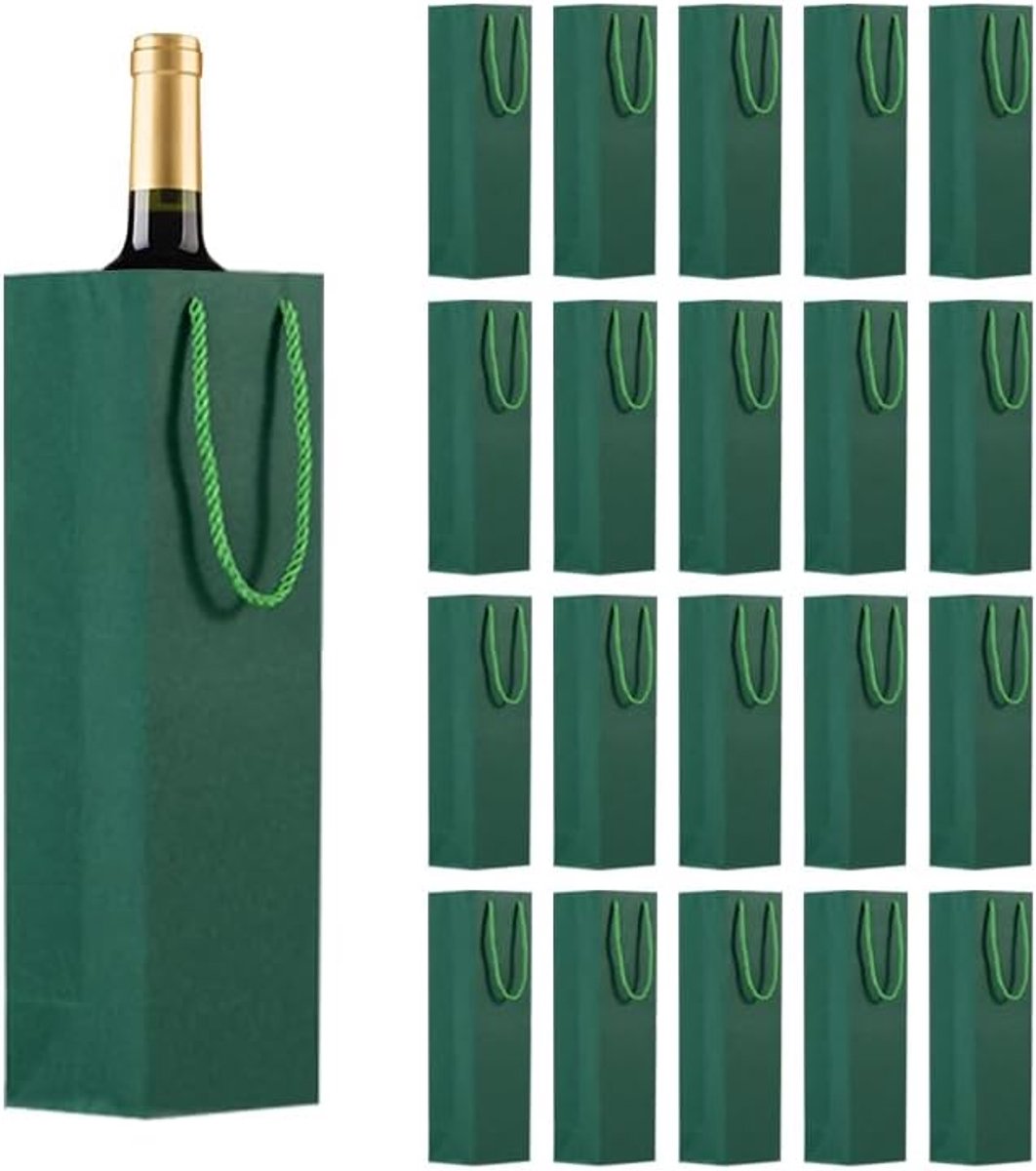 Wijnfleszak, cadeautasje, venster, transparant, premium wijngeschenkzakje met handvat, kracht-wijnorganizer voor Kerstmis, bruiloft, feest