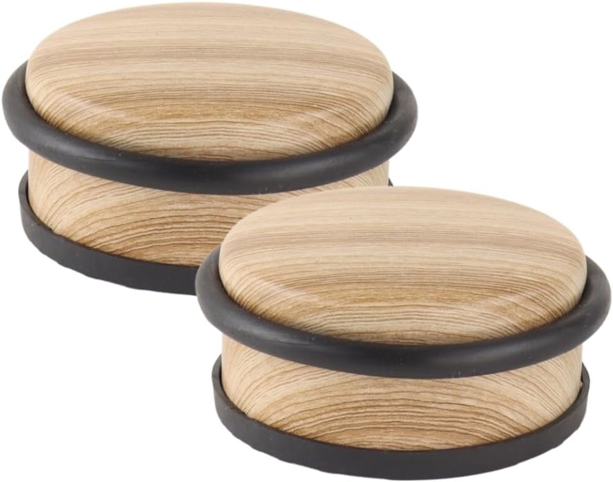 Deurstop - 2 Stuks - Deurstopper - Deurbuffer - Houtlook - 4,7x10,4cm - MADERA