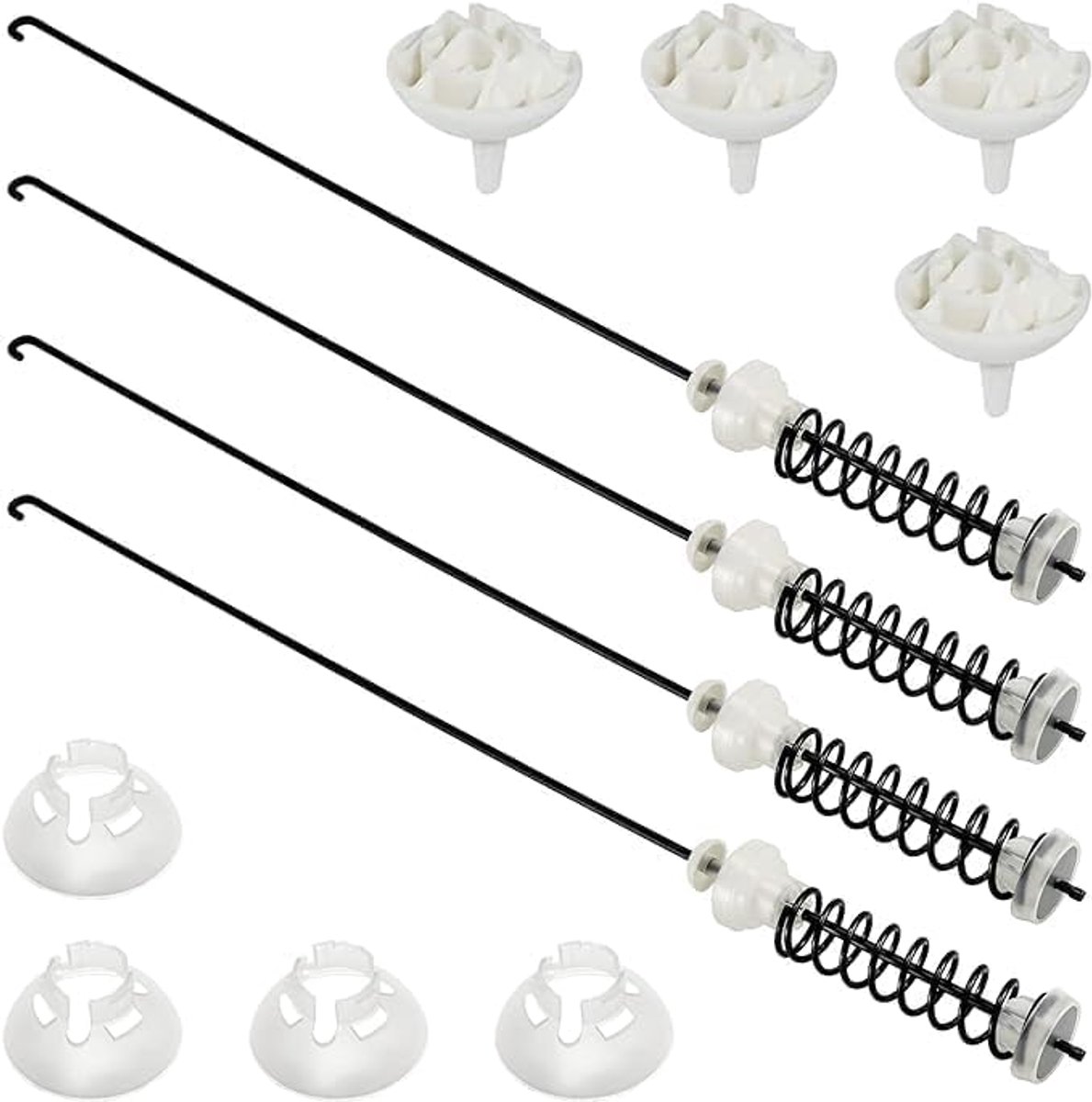 Wasmachine ophangstang kit 4 stuks (23,6") -Compatibel met Whirl.Pool May.tag A.mana Ken.Meer wasmachine - 4 ophangstangen en kogelbekers
