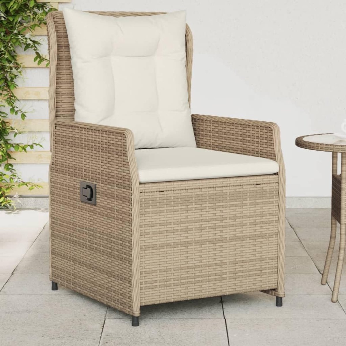 Tuinstoelen, P368656, kantelbaar, 2 stuks, beige, polyrotan, fauteuil, buitenstoelen, eetkamerstoelen voor buiten, terrasstoelen