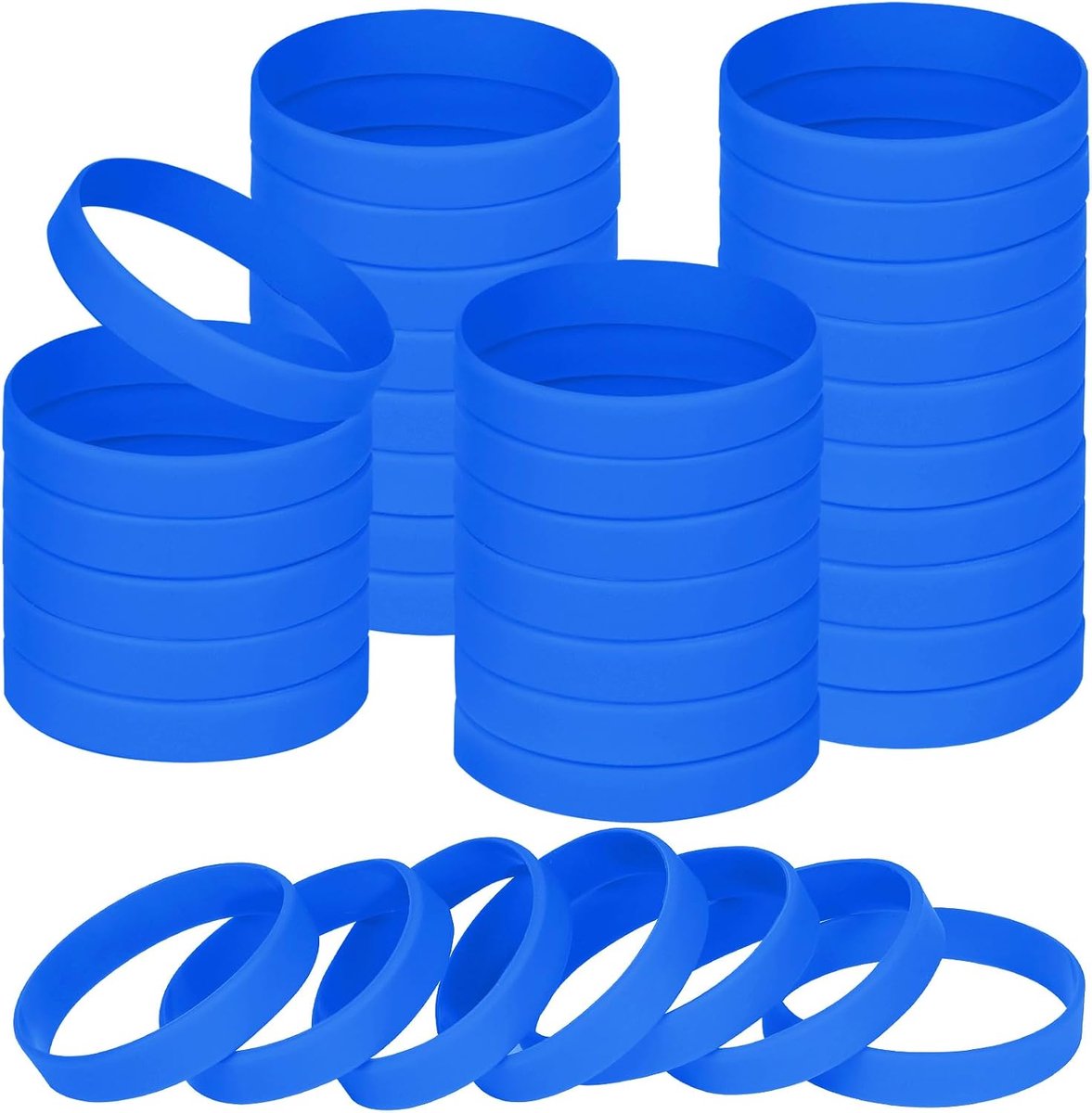 Polsbandjes blanco rubberen armbanden, 60 stuks sport partij siliconen elastische polsband bulk armband banden voor evenementen school leraar benodigdheden