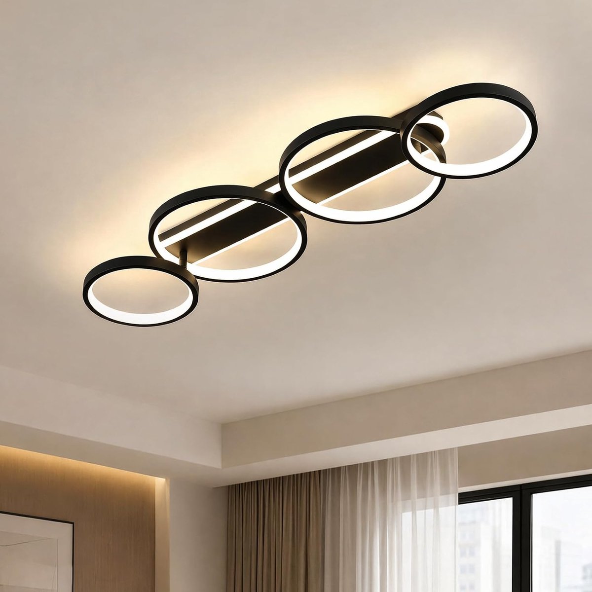 Zwarte Moderne Plafondlamp 85 cm
