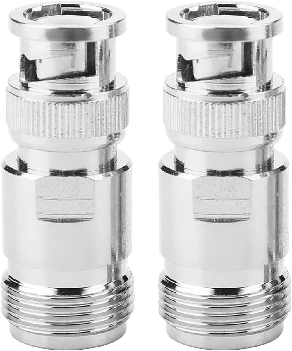 N Vrouwelijk naar BNC Mannelijke RF-connector, 2 stks BNC-connectoren Coaxiale Adapter Test Converter voor CCTV Beveiligingscamera