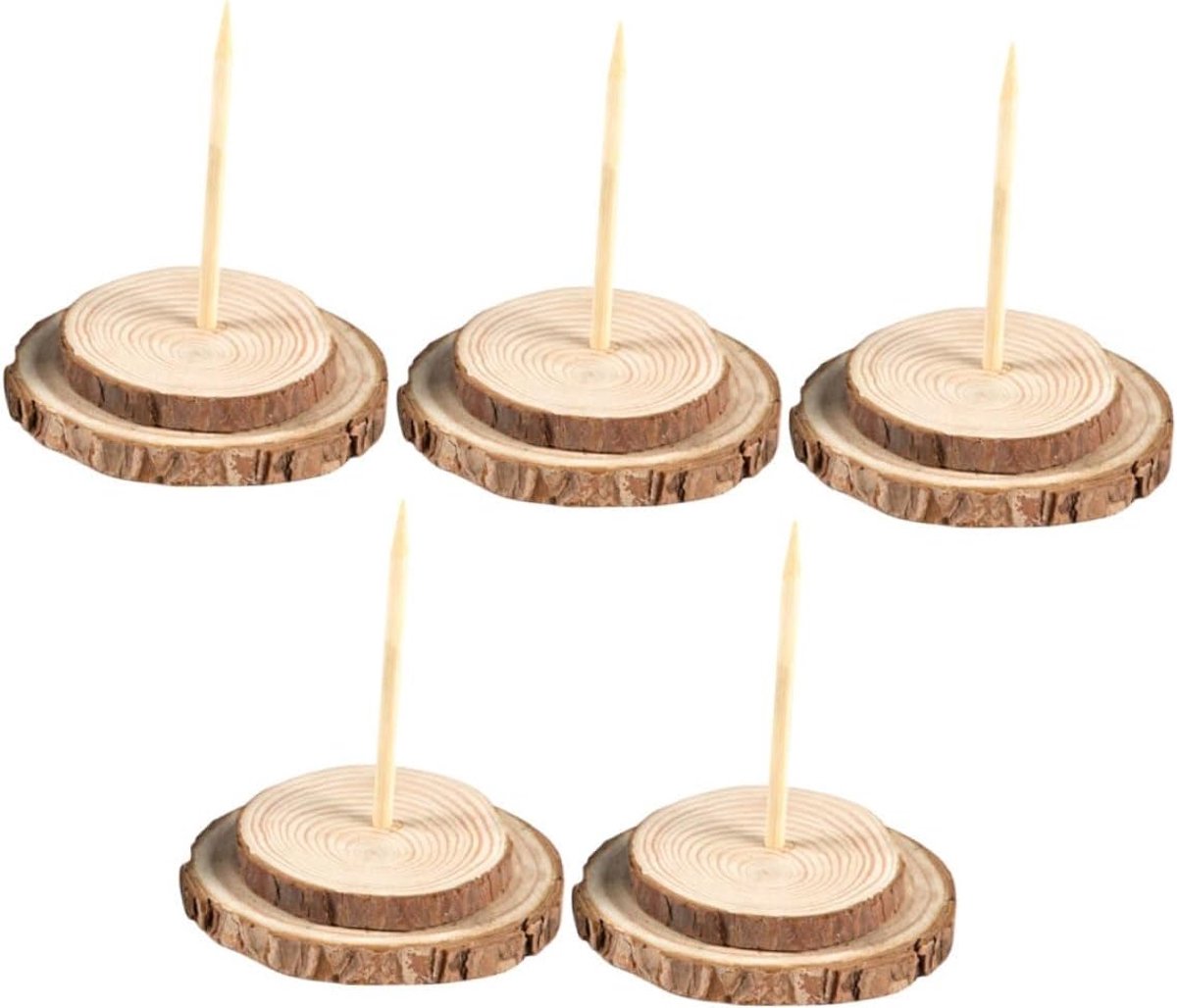 5 Stuks Delige Houten Kerstboomstandaard Diameter voor Kunstkerstbomen Stevige Brede Basis voor Maximale Stabiliteit Eenvoudig Te Monteren Duurzaam voor Binnenkerstdecoratie