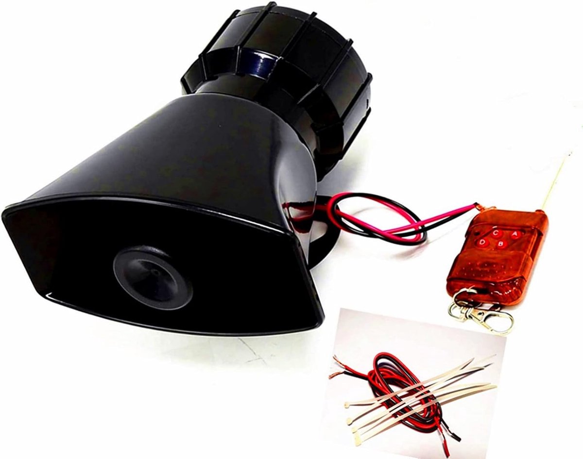 Auto hoorn, 7 Tone 100W Luid Voertuig Hoorn met Draadloze Afstandsbediening, voor 12V Cars Trucks Boten etc.