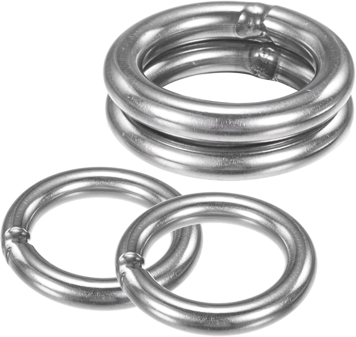 Dromenvangers, 6 cm roestvrijstalen macramé krans bloemen ronde ringen metalen O-ringen hoepel voor doe-het-zelf bruiloftskrans / muur hanging/kerst/camping zilver 0,31 inch