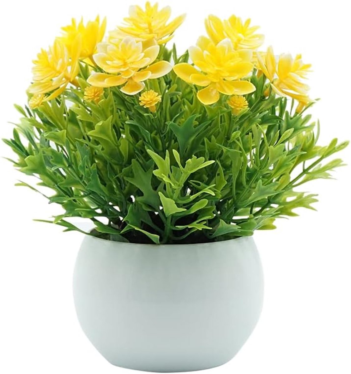 Nieuwe 1 st ingemakte kunstmatige groetbomen bonsai plastic bloemen/gras bruiloft/kerst balkon potplanten herfst home decor Kunstplant (Color : Yellow)