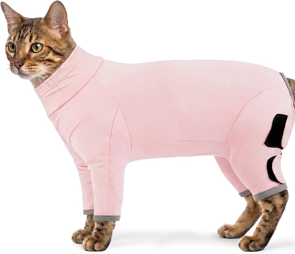Herstelpak voor honden, zacht katoen, anti-likbescherming, met elleboog gevoerde postoperatieve wondverzorging, herstelpyjama voor huisdieren, roze, XS