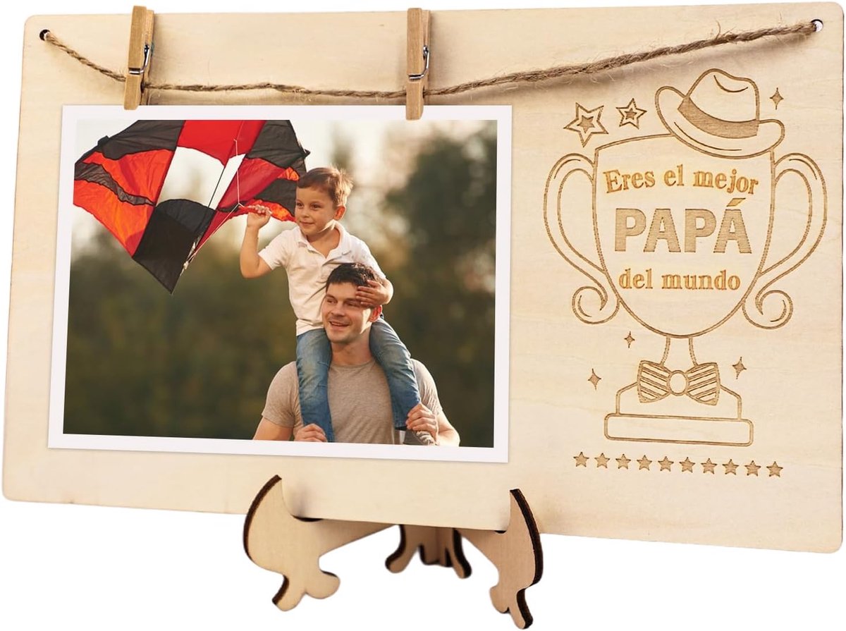 Dailygoods- Fotoalbum - Cadeau voor Vader - Fotoalbum met Pinzas - Origineel Cadeau - Verjaardag - Kerstcadeau - Fotolijst