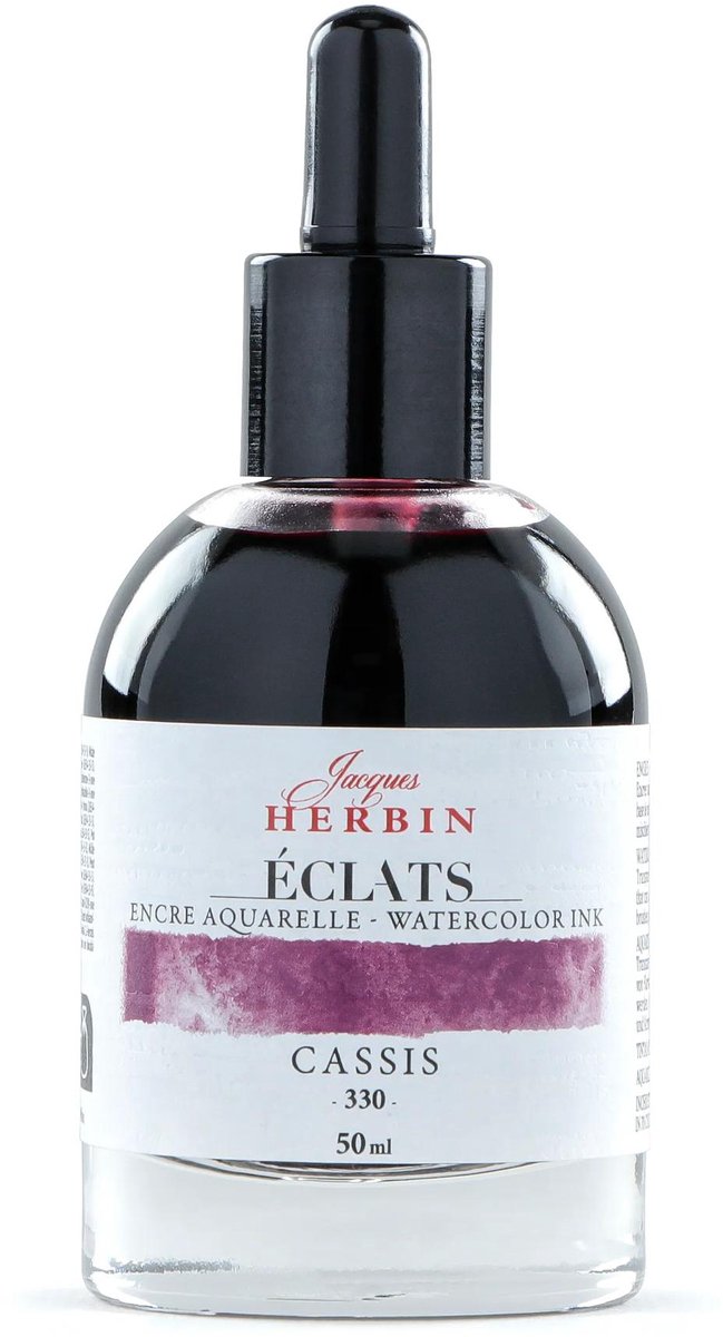 Jacques Herbin Éclats – Aquarel Inkt – Vloeibare Aquarelverf – Cassis Paars – 330 – 50 ml