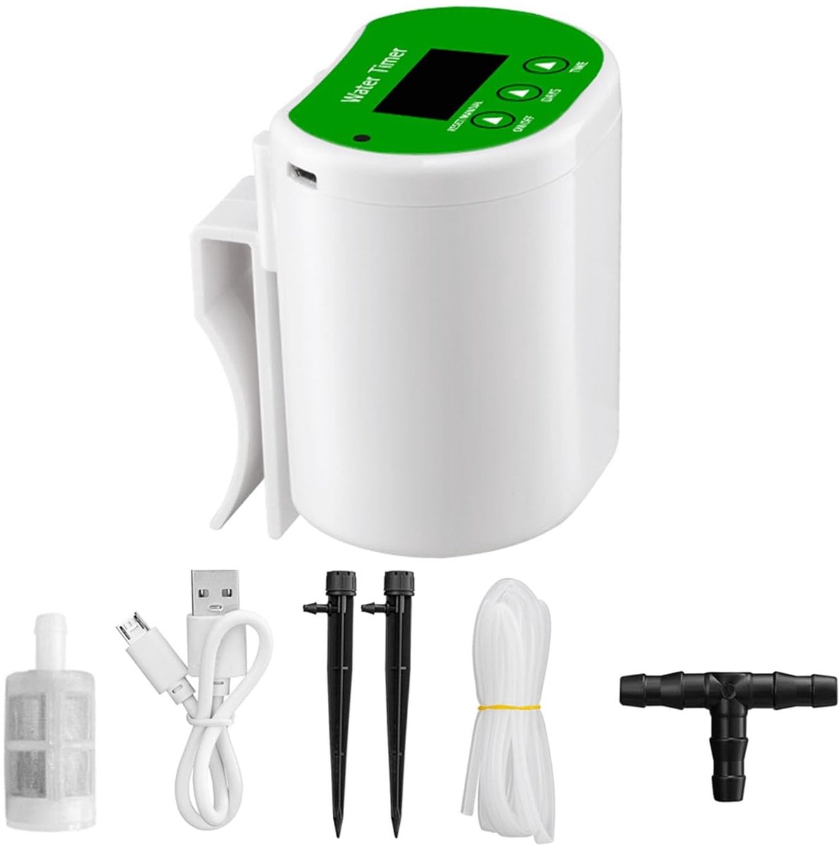 Automatisch Bewateringssysteem, Intelligent Plantenbewateringsapparaat met Digitaal Display, Slimme Timer voor Potplanten Thuis en op Kantoor (voor 2 Potplanten)