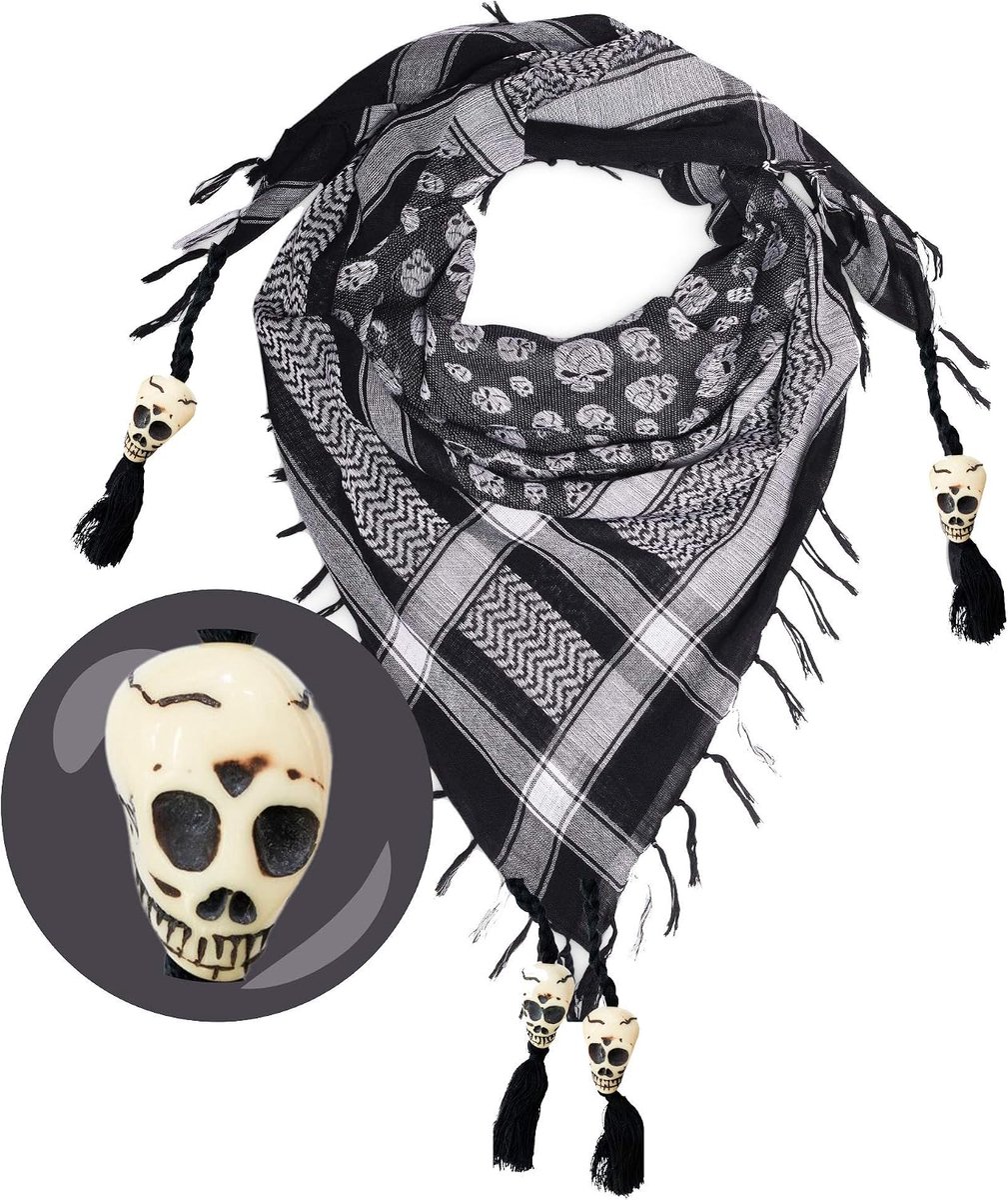 Sjaal - Zwart-Witte Shemagh Keffiyeh - Bandana voor Dames en Heren