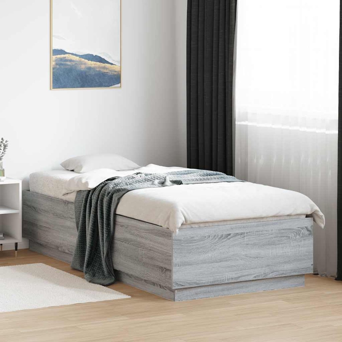 hout Modern ontwerp Multiplex lattenbodem Grijs sonoma 100x200 cm