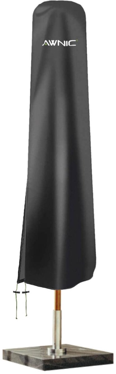 Famanu Parasol afdekhoes, 3 m, tot Ø 360 cm, 420D Oxford, waterdicht, weerbestendig, UV-bestendig, 190 x 30/40/50 cm wit