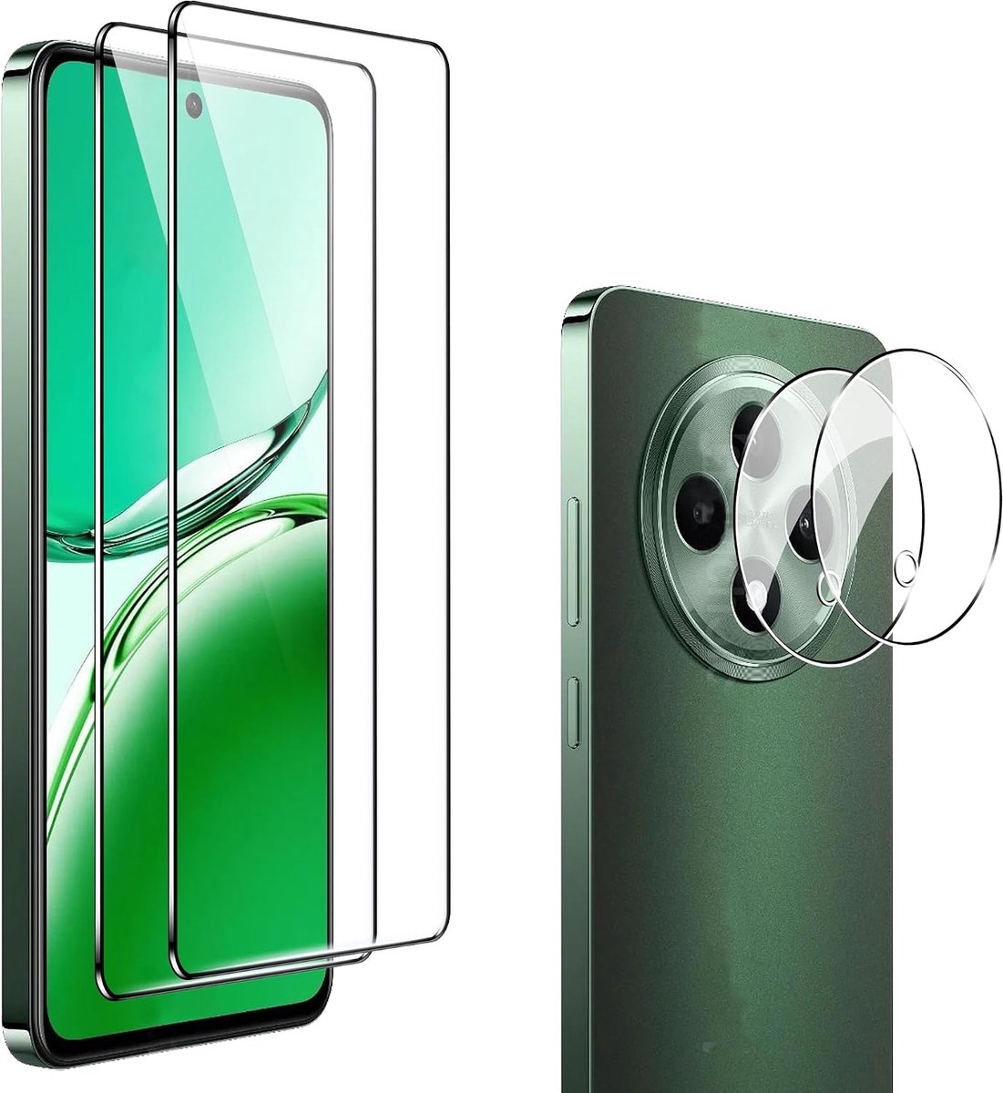 2 stuks gehard glas voor OPPO Reno 13 F 5G & OPPO Reno 12 F 5G, 2 stuks displaybeschermfolie, zonder luchtbellen, hardheid 9H, krasbestendig, anti-vingerafdruk voor OPPO Reno 13 F 5G & OPPO