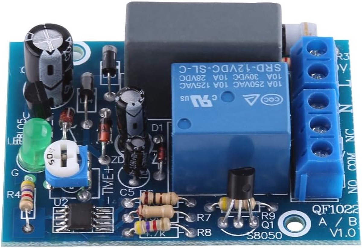 Timervertraging instelbare relaismodule - 220VAC - 0-10 seconden - schakelt belasting uit - ideaal voor automatisering