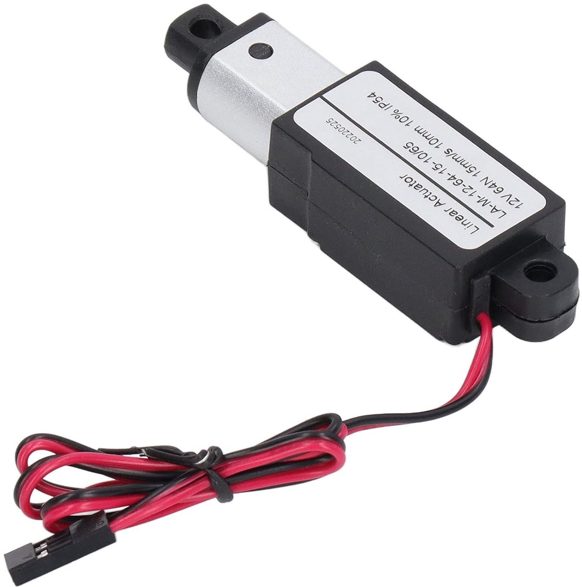 Mini elektrische lineaire actuator 12V - 64N 15 mm/s - met montagebeugels - IP54 waterdicht - voor huisautomatisering