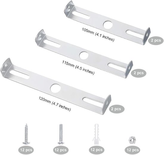 Montagebeugel voor verlichtingsarmaturen, 6 stuks lichtplaatondersteuningsstang, universele montagehardware voor plafondlamp, vervanging van hanglampen, wandkroonluchter, plafondlamp (105 mm, 115 mm — afbeelding 4