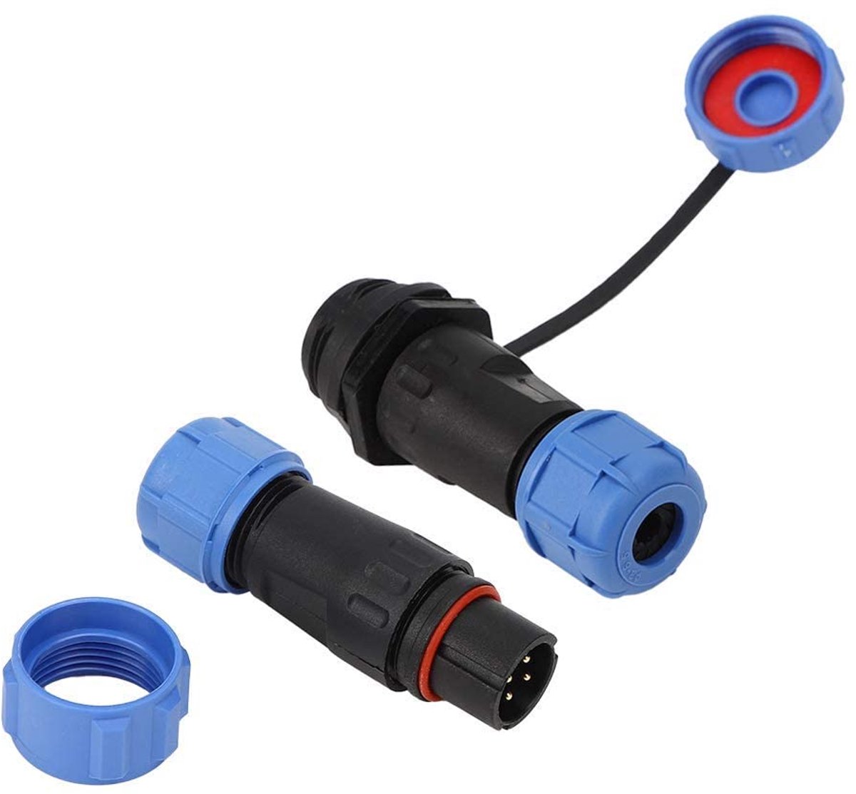 Aviation Plug Connector 4-polig - Waterdicht - Circulair - Geschikt voor kabelverbindingen