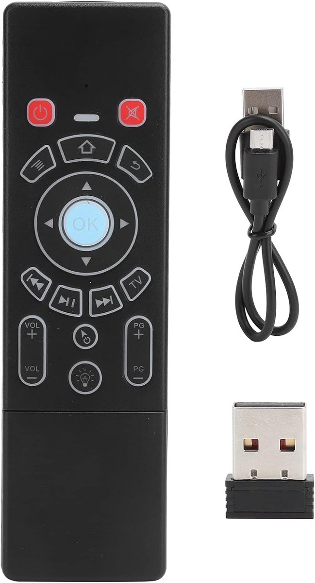 Air Mouse Afstandsbediening - 2.4G - 6-assige gyroscoop - Verlicht touchpad - Voor Android/Smart TV Box PC