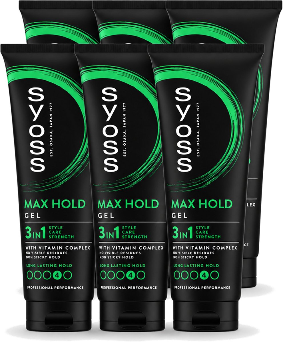 6 x Syoss - Max Hold - Haargel - Maximale Hold - 250 ml - Voordeelverpakking - 6 stuks
