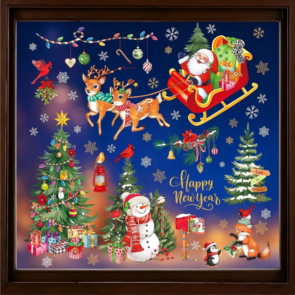 Raamstickers Klampt Xmas Decoraties Decals Geschenken