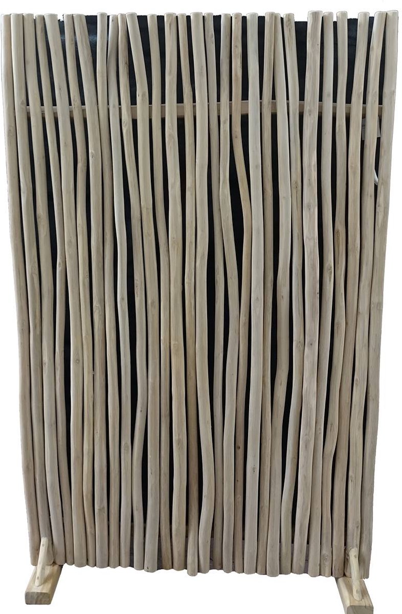 Van der Leeden kamerscherm teak naturel 110 x 30 cm hoogte 175 cm