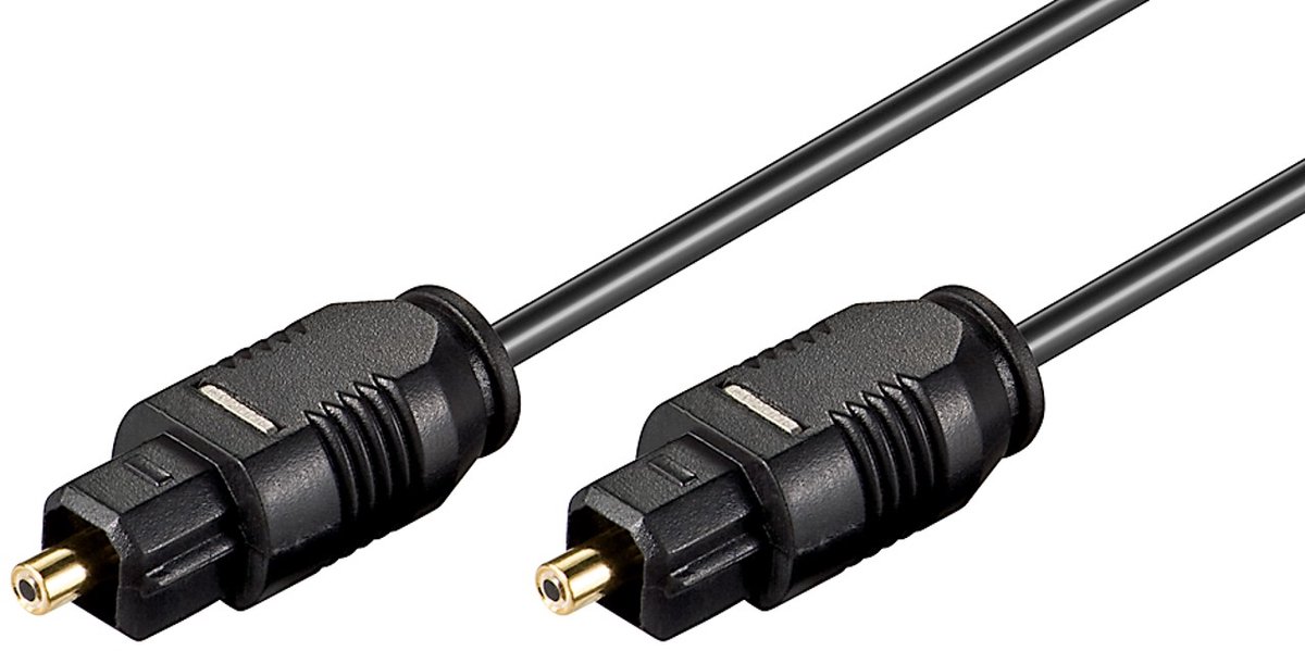Goobay Toslink kabel (2,2mm), Toslink-stekker naar Toslink-stekker, 1 m, zwart