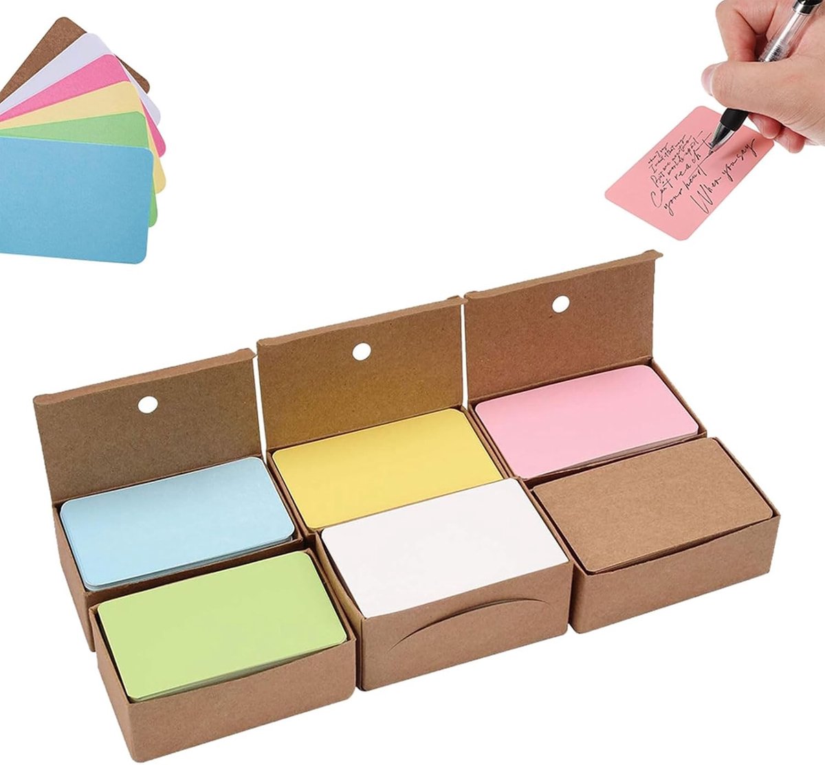 Set van 600 Lege Kaarten van Gekleurd Kraftpapier voor Creatief Knutselen en DIY Projecten