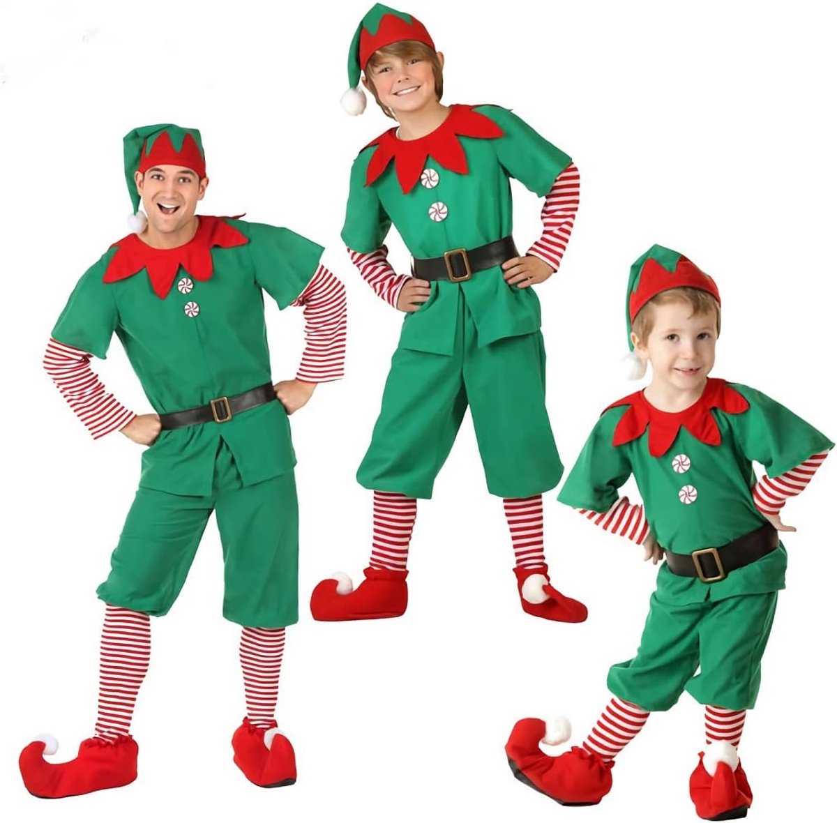 Elfkleding heren ivoormuts set hemd broek jurk Kerstmis carnaval cosplay mannen en jongens