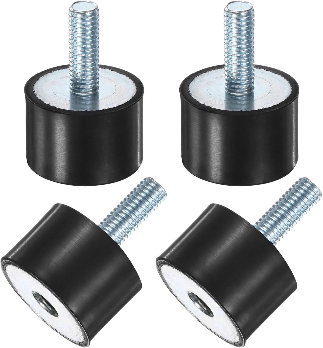 4 stuks rubberen houders D30 mm x H20 mm mannelijk/vrouwelijk cilindrische trilisolatoren schokdemper met pin M8 x 23 mm voor luchtcompressor/auto/pomp/boot