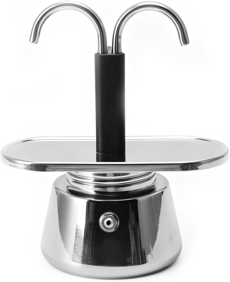 Koffiepot, 2 Kopjes 100 Ml Moka Pot Dubbele Kop Roestvrijstalen Mokka Koffiepot Italiaans Doe-het-zelf Conduit Koffiezetapparaat Voor Thuiskantoor Keuken