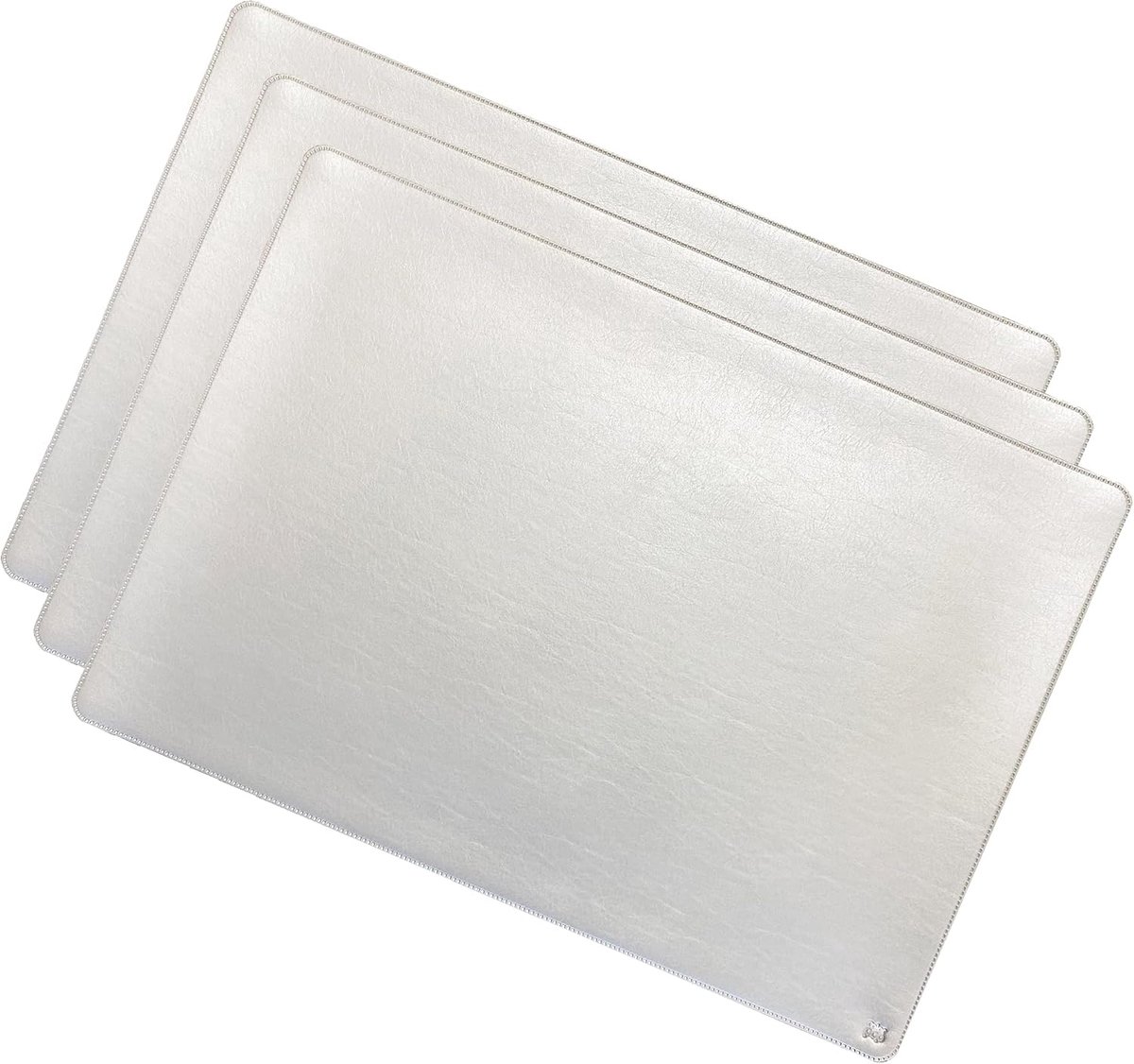 Set van 3 zachte bureauonderleggers (grijs/zilver)