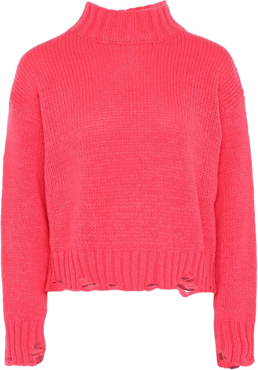 Gaya Dames gebreide trui koraal XL/XXL, koraalrood, XL