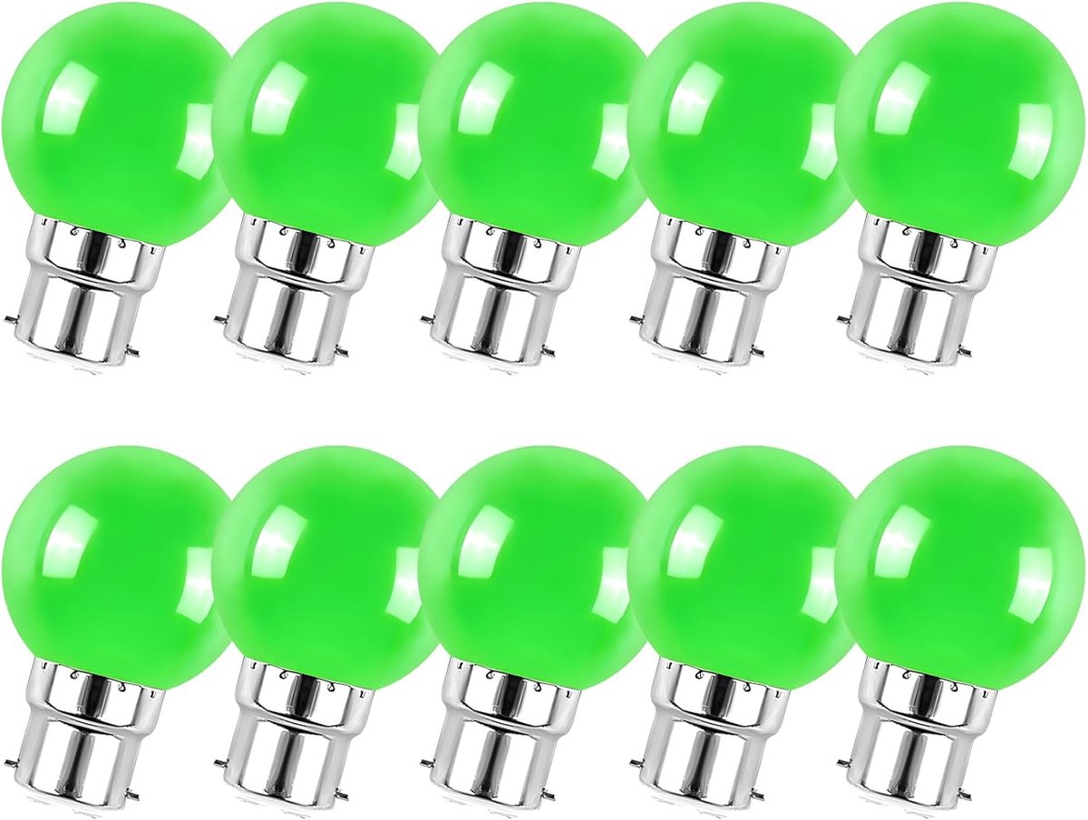 G45 LED 2W Kleurrijke Lamp, 360° Hoek, AC220V-240V, Niet-dimbare, decoratieve verlichting voor Halloween, Kerstmis, festival, Groen, Set van 10