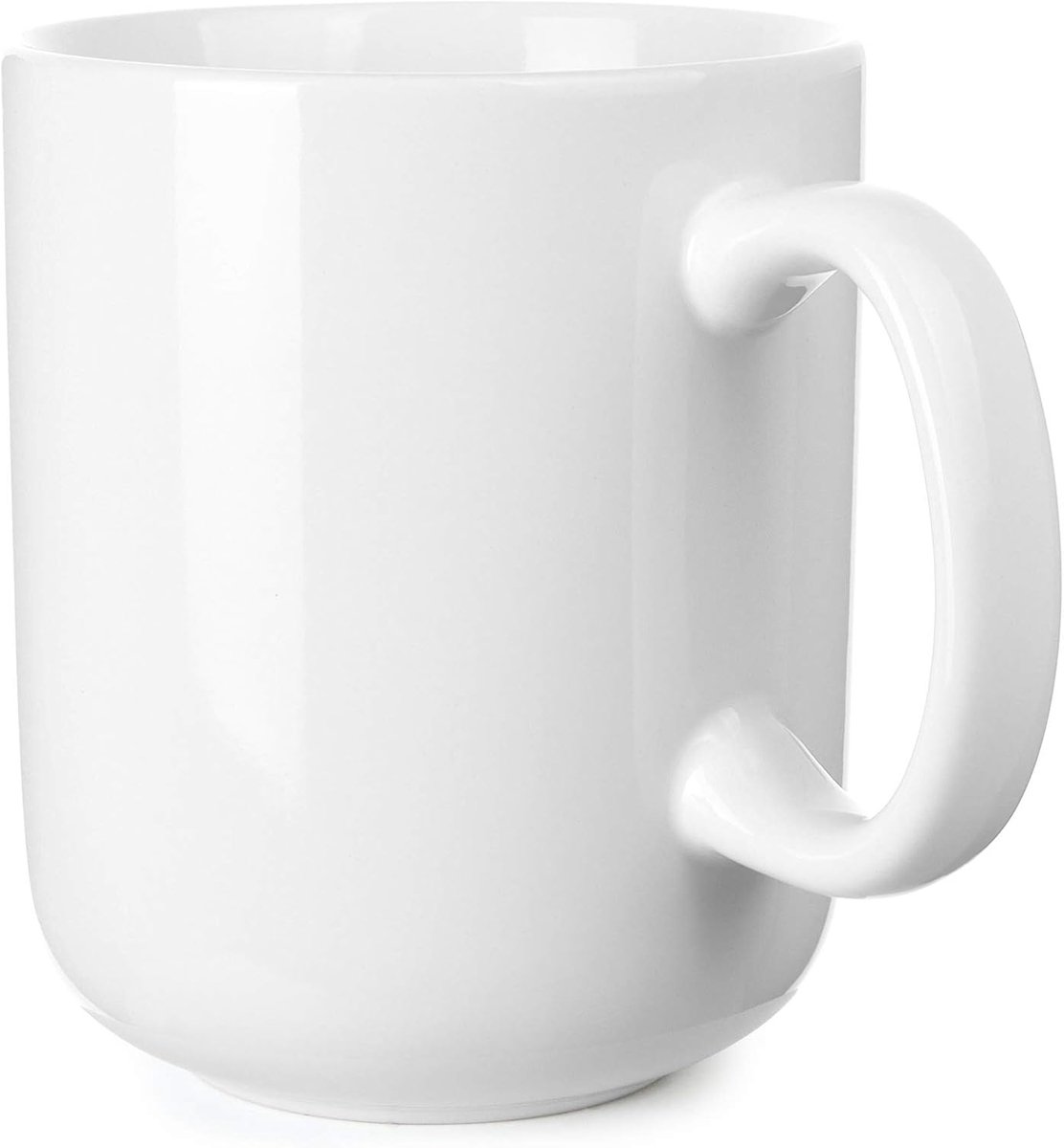 Keramische mok voor thee, koffie, warme chocolademelk, soep - 600 ml - Wit