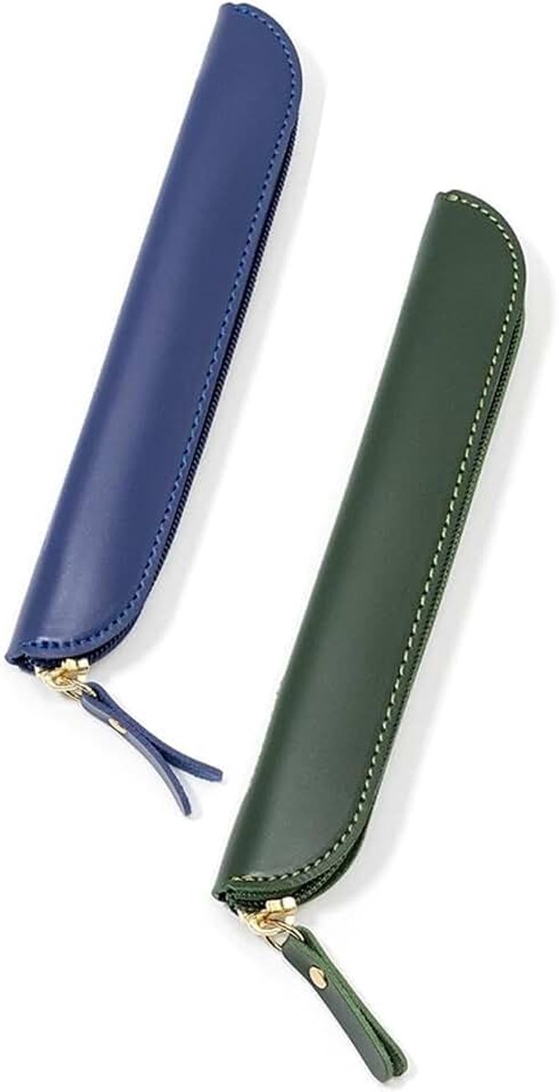 Lederen pennenetui, pennenetui, PU-lederen pennenetui, schrijfwarentas, rood bruin, klein etui voor balpen/vulpennen/stylus