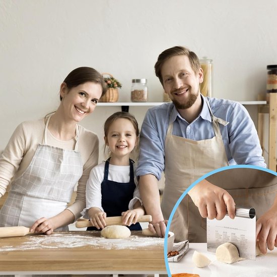 1 stuk roestvrij stalen deegsnijder, deegkaart, deegspatel, premium deegspatel, deegkaart met schaal, keukenspatel voor cake, cake, pizza, cake, cake, deeg — afbeelding 3