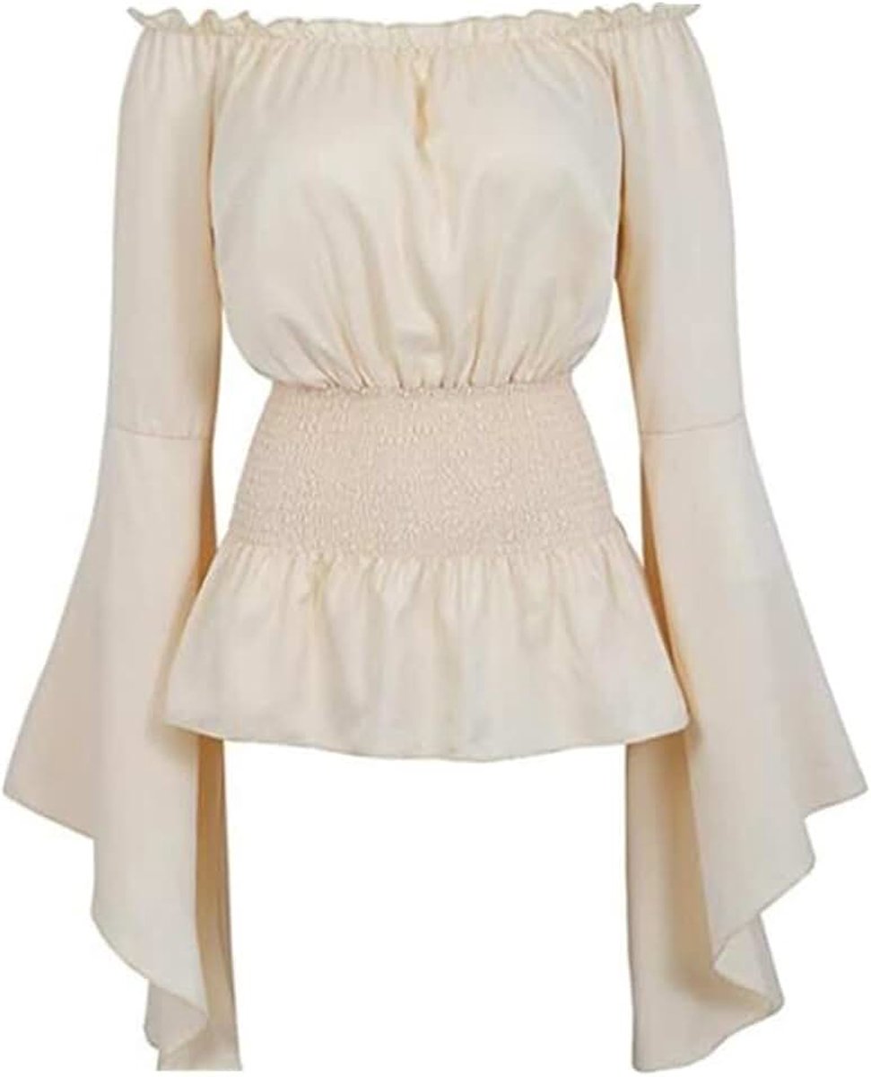 Sugar Dames Top Tank Top Jas Lolita Shirt Schouders Denudees Vicotrian Retro Middeleeuws Mouw T-Shirt Broeikas Maat
