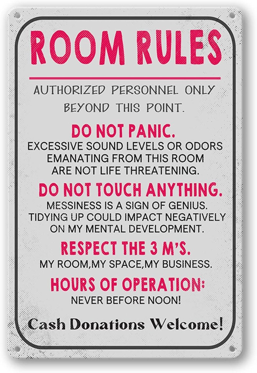 Teken Voor Tiener Meisjes Jongen Slaapkamer/Gaming Room Deur Decor Slaapzaal Muur Accessoires Cool Dingen, Grappige Metalen Tin Borden 30 X 20 In